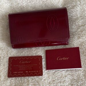 Cartier Burgundy Leather Wallet comes with Cartier Authenticity Card..